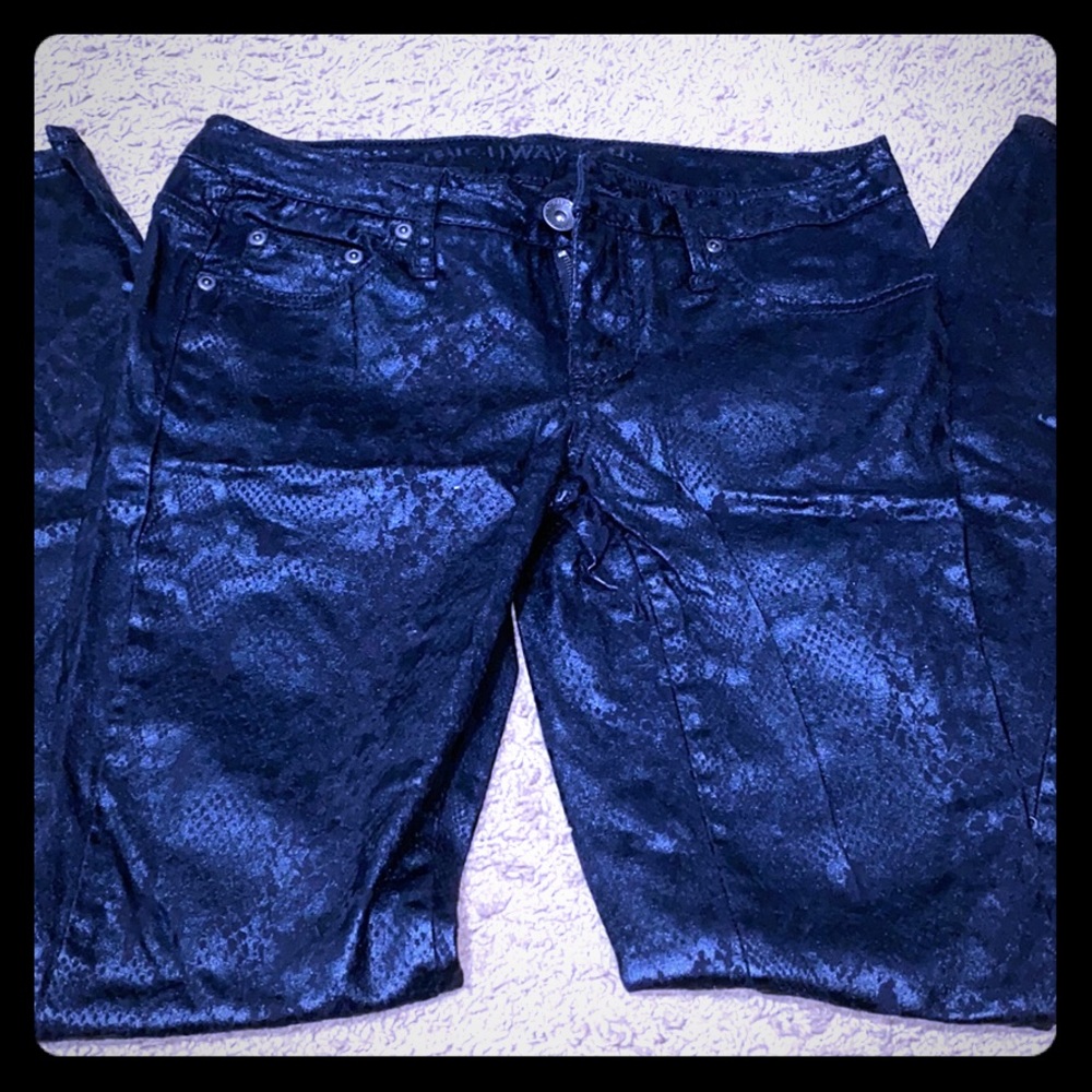 Black Snakeskin Jeans